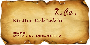 Kindler Csépán névjegykártya